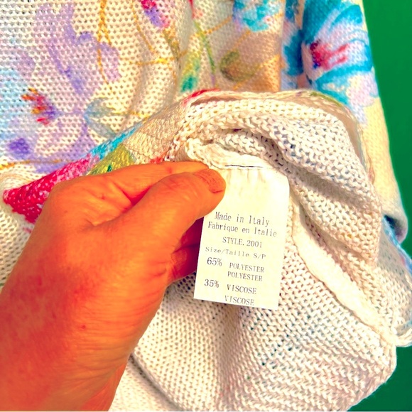 Made in Italy S Brand New Loggia de Tesitory Floral Blouse Spring Summer Bright - Picture 5 of 10